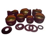 Set Of Chakra Etched Tibetan Bowls 